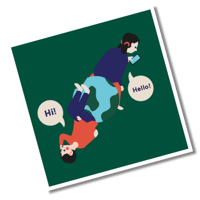 Happy Lingo supporting graphics for marketing