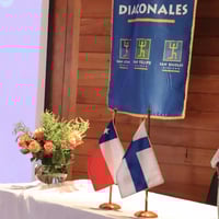 Chilean & Finnish Flags on the reception