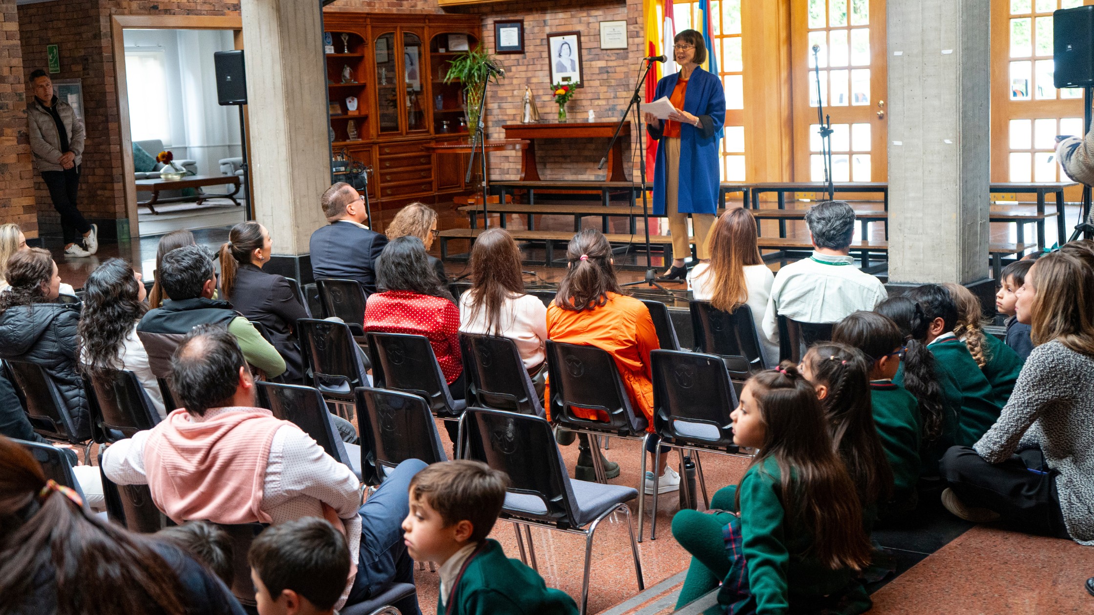 Eija Rotinen, Ambassador of Finland to Colombia giving a speech
