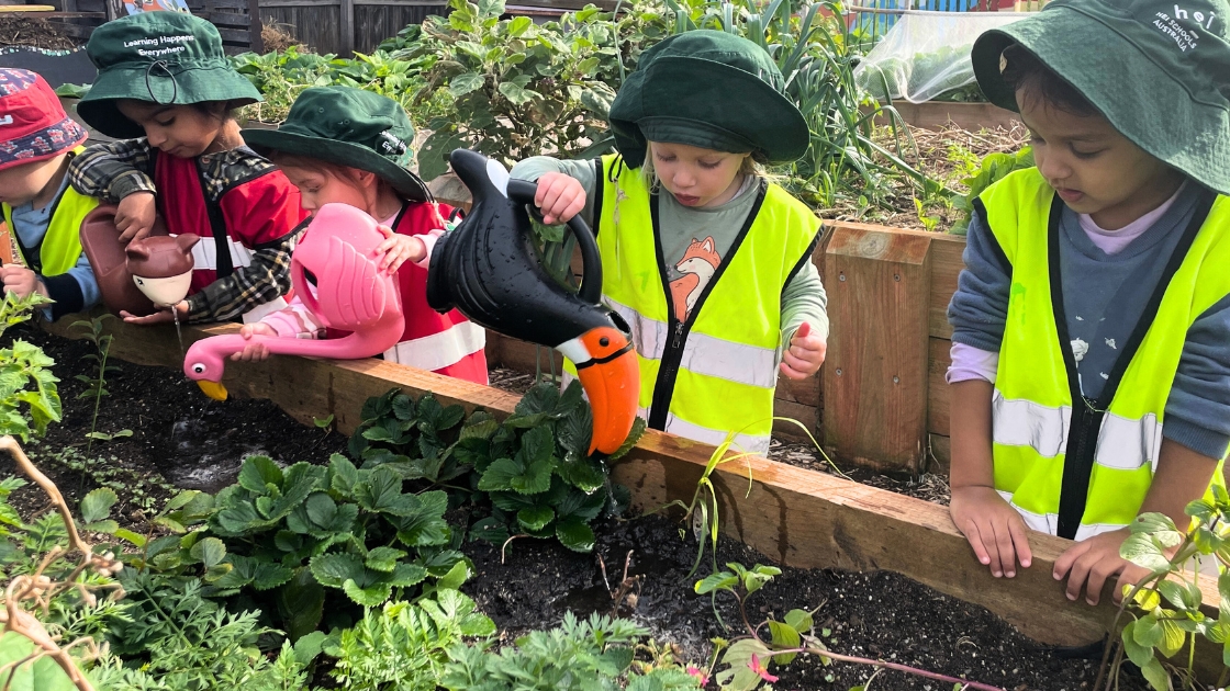 children water plants