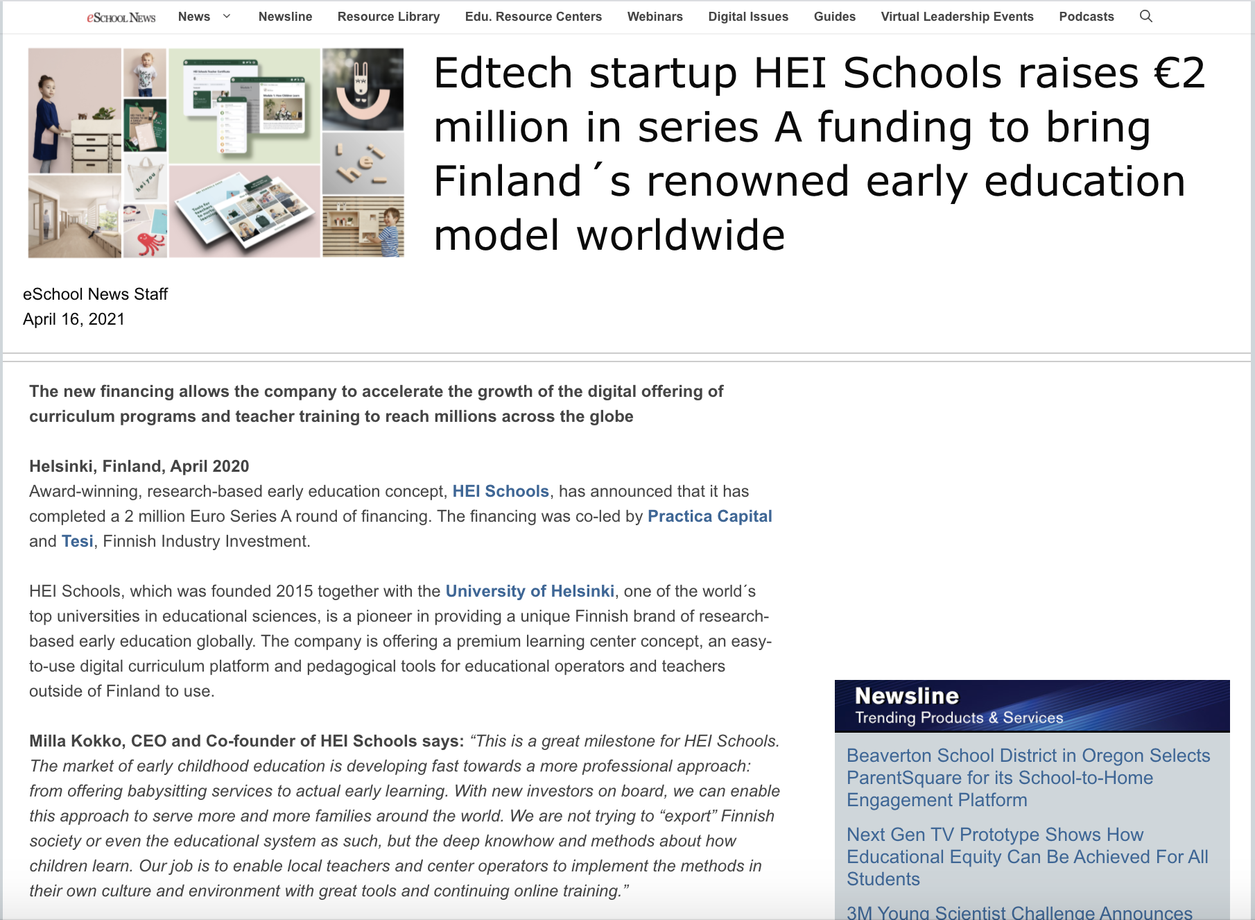EschoolNews Article April 2020