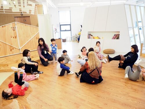Children and teachers at HEI Schools Seongbuk