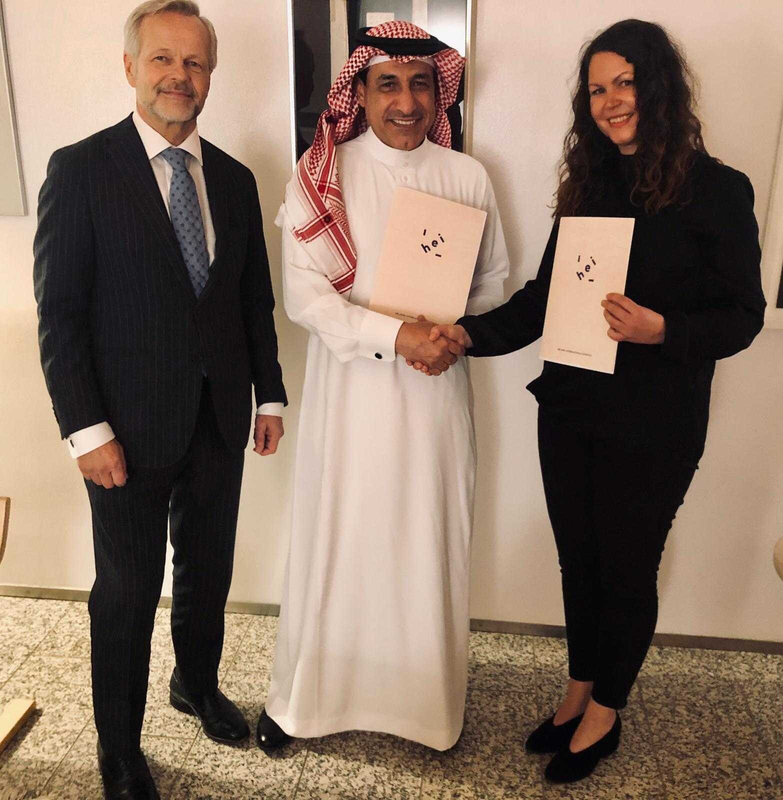 Antti Rytövuori, the Ambassador of Finland in Riyadh (left) hosted the signing of HEI Schools Jeddah and Dammam at the Finnish Embassy in Riyadh, Saudi Arabia on Tuesday, October 29th, 2019.
